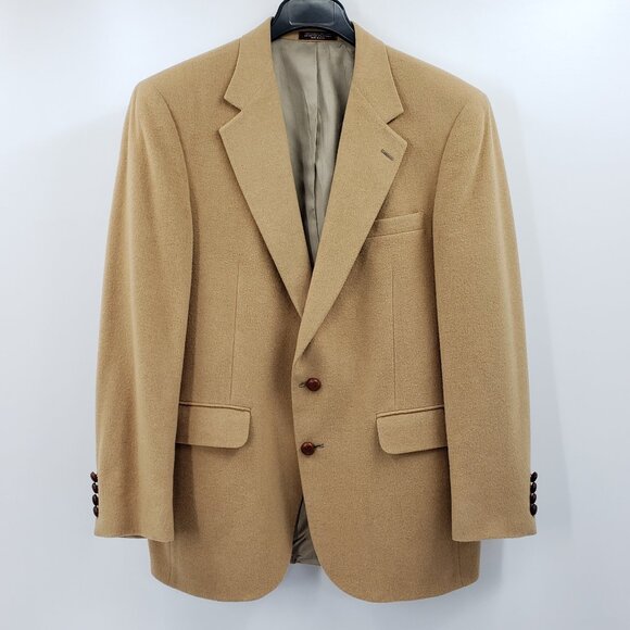 Vtg Evan-Picone 100% Camel Hair Blazer Mens 40R Tailored For Foley's Made In USA - Picture 1 of 8
